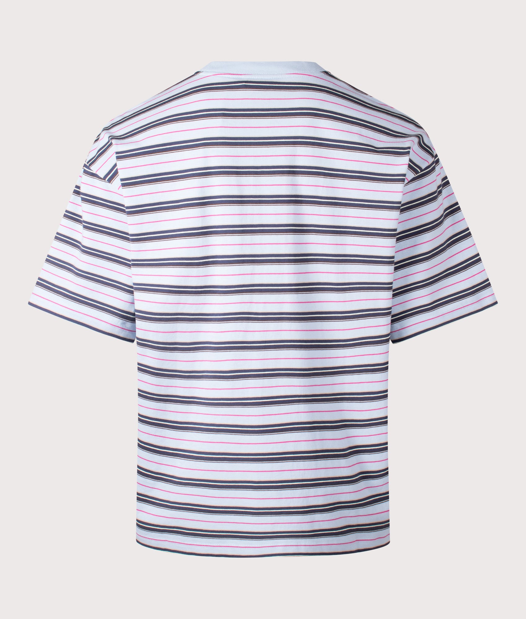 Carhartt WIP, Relaxed Fit Nathan T-Shirt, Nathan Stripe/ Air Sky, Eqvvs Menswear, back shot angle