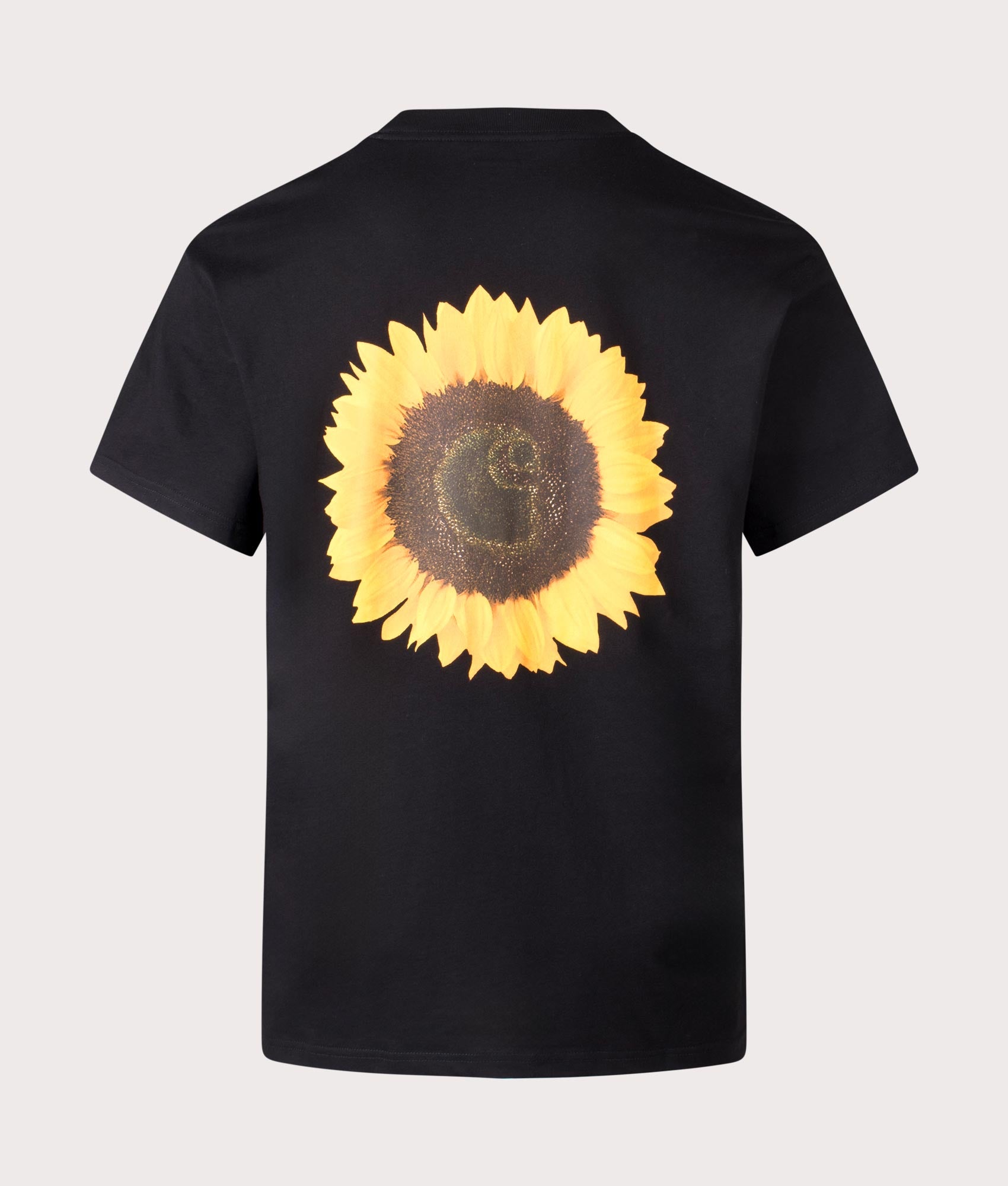 Carhartt WIP Relaxed Fit Sunflower T-Shirt in Black, 100% cotton at EQVVS. Back shot. 