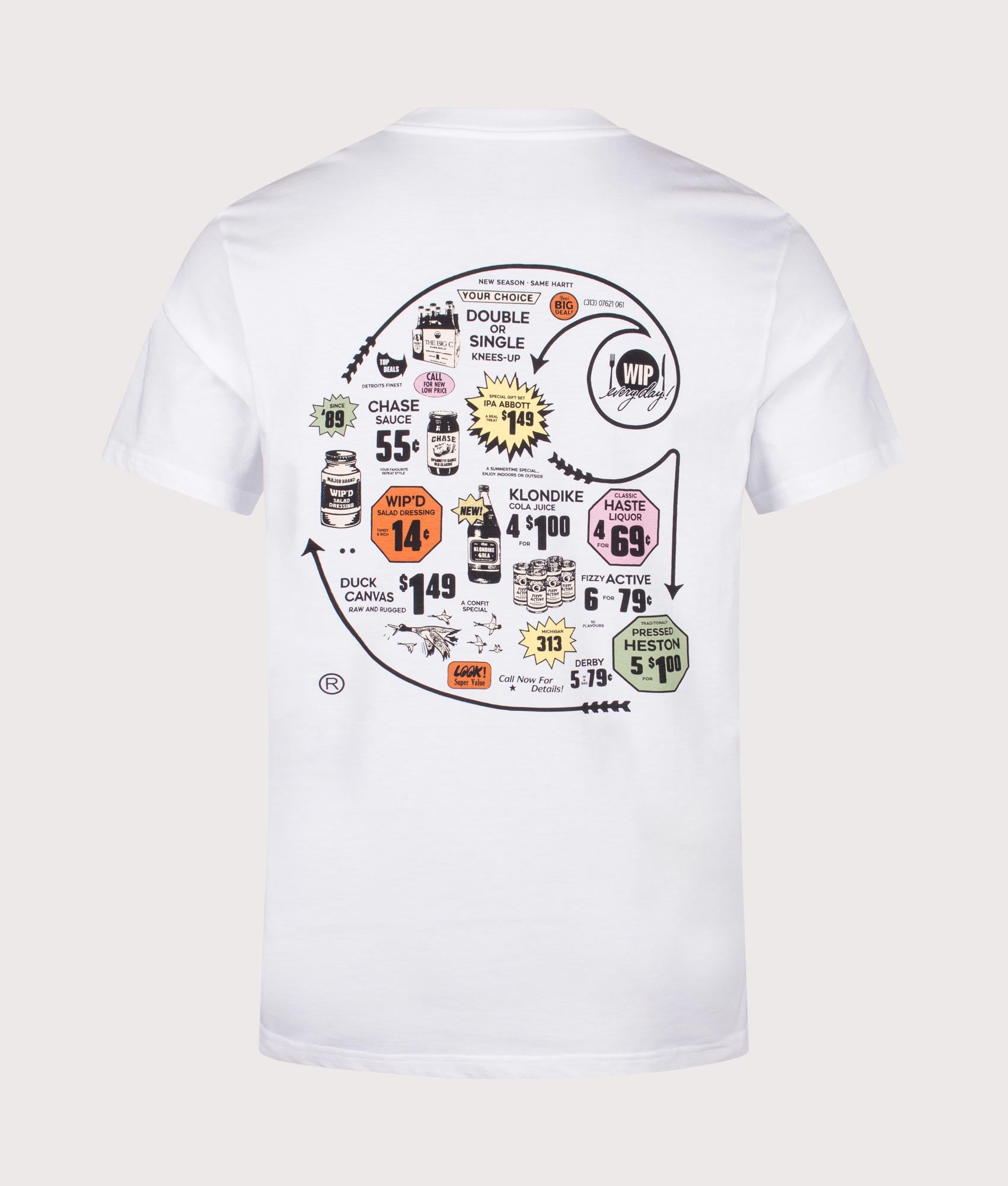 Carhartt WIP, Catalogue C Logo T-Shirt, white, Eqvvs Menswear, back shot angle