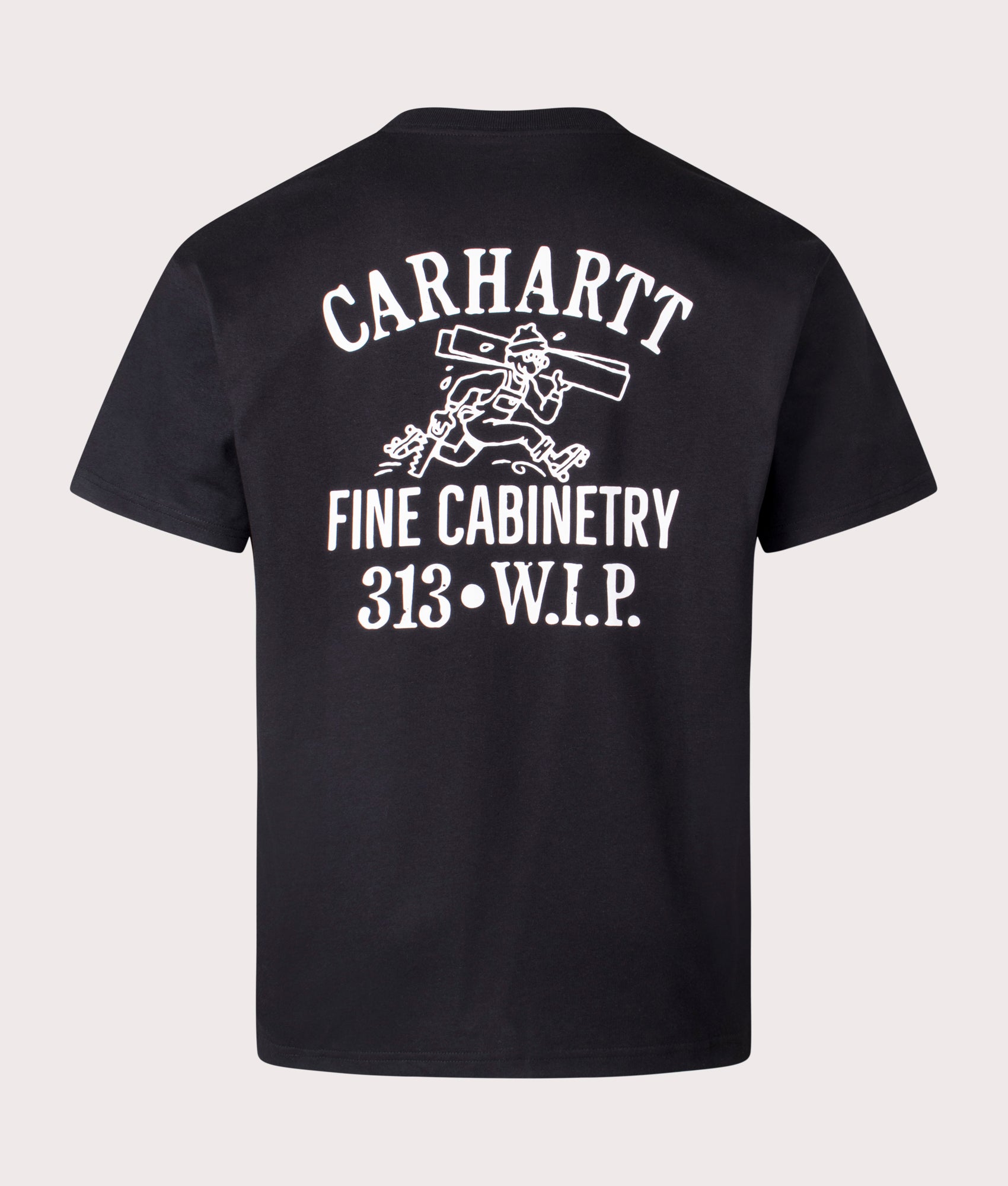 Carhartt WIP Relaxed Fit Cabinetry T-Shirt in Black/White, 100% cotton at EQVVS. Back shot. 
