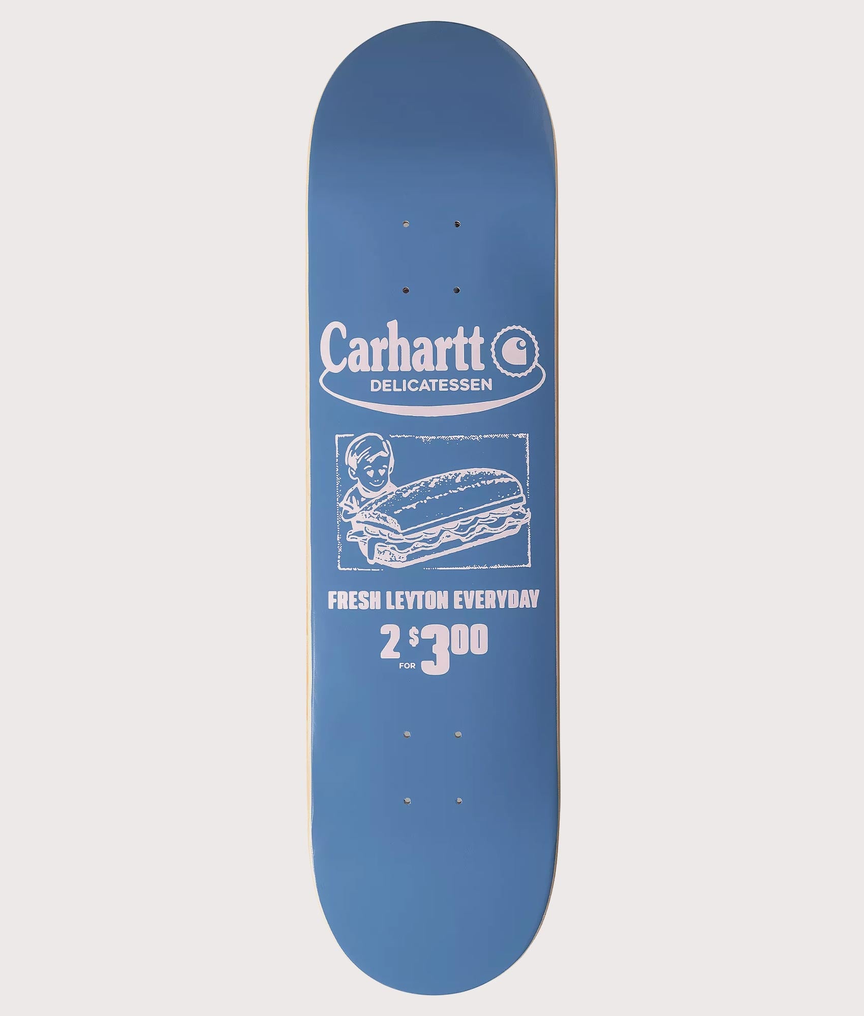 Carharrt WIP  Board 2 8.375inch in Blue. Shot at EQVVS. Under graphic shot 