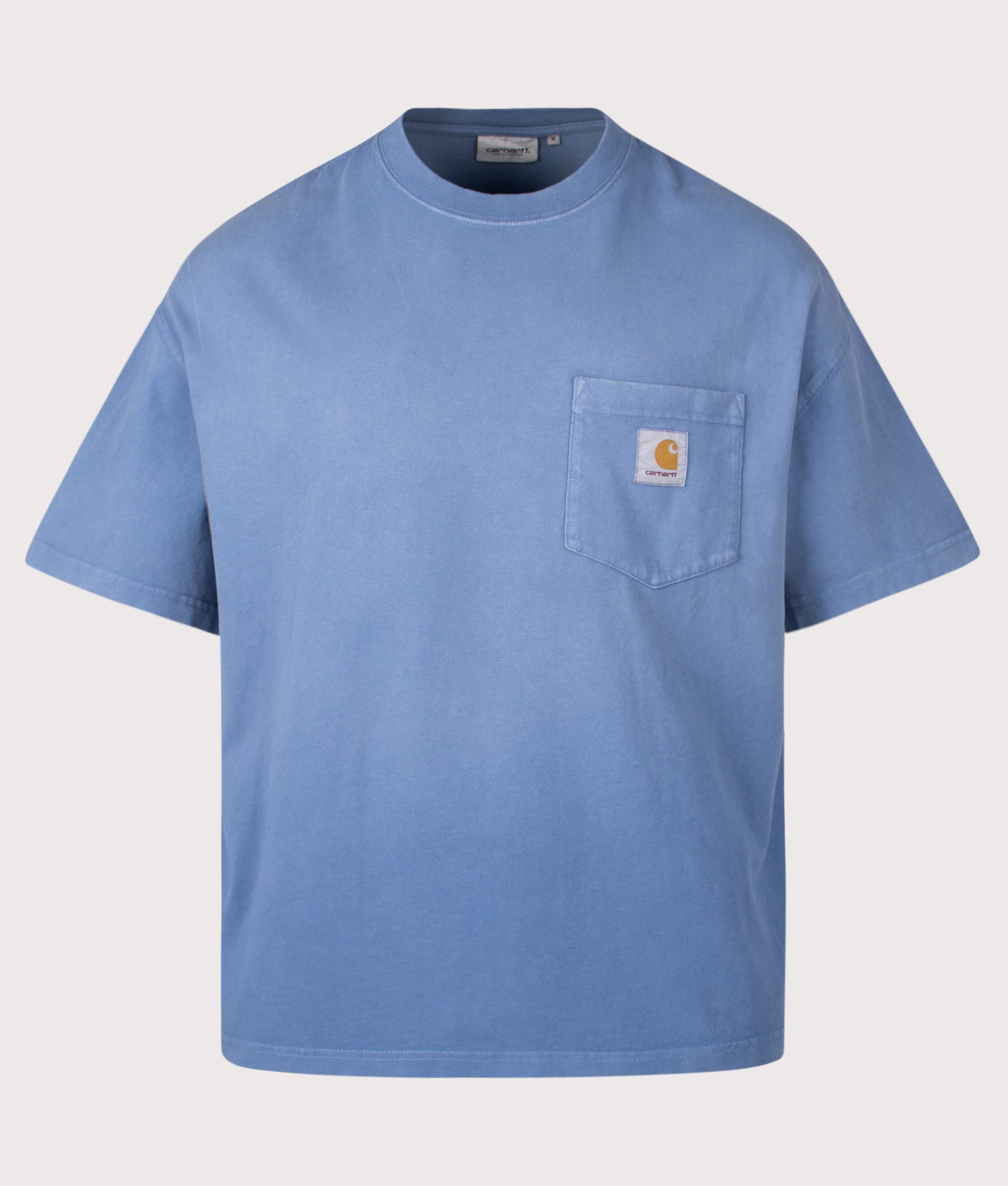 Carhartt WIP Boxy Loose Fit Hudson Pocket T-Shirt in Sorrent at EQVVS Menswear. Front shot.