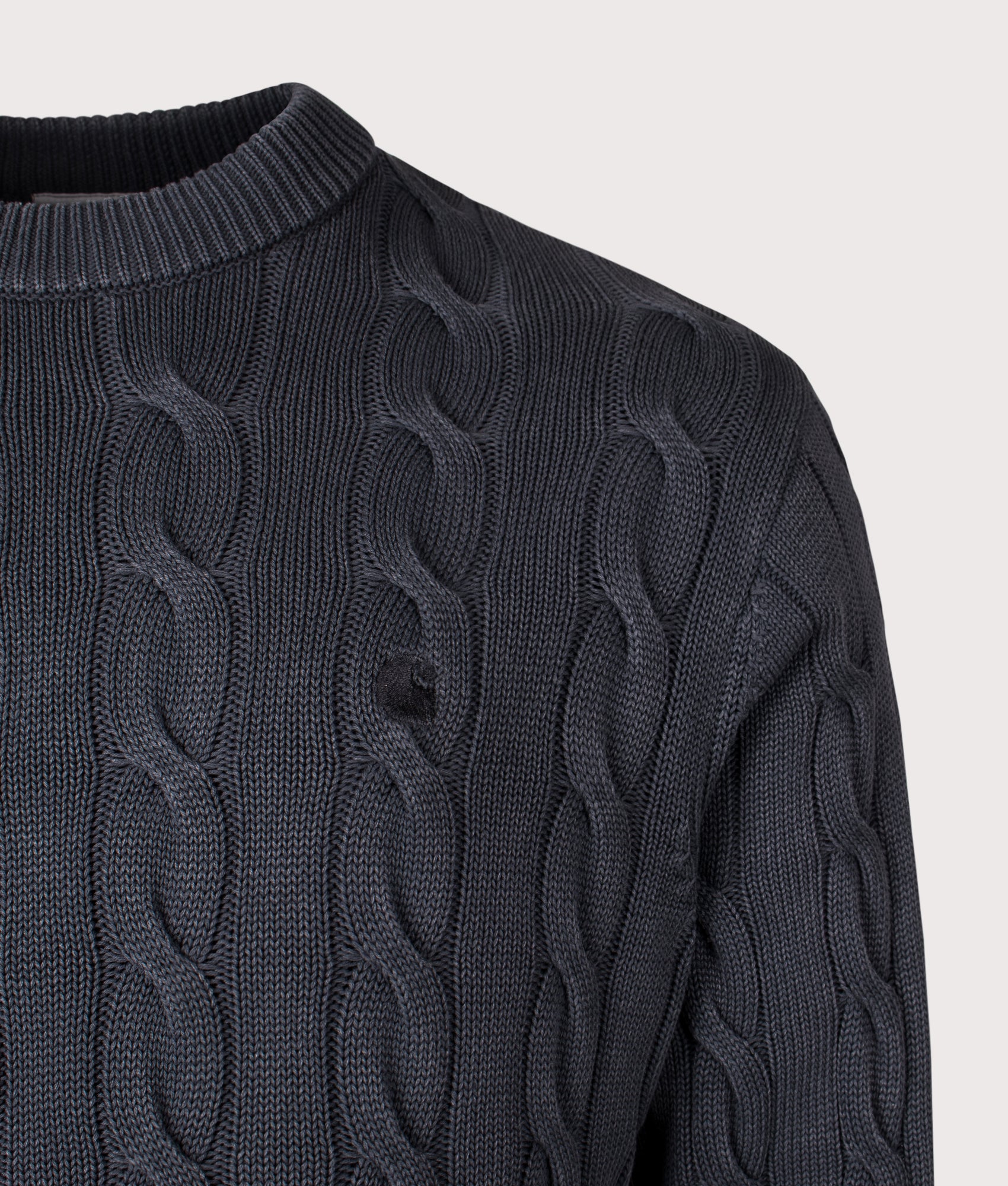Carter Cable Knit Jumper. Shot by EQVVS. Front angle shot 