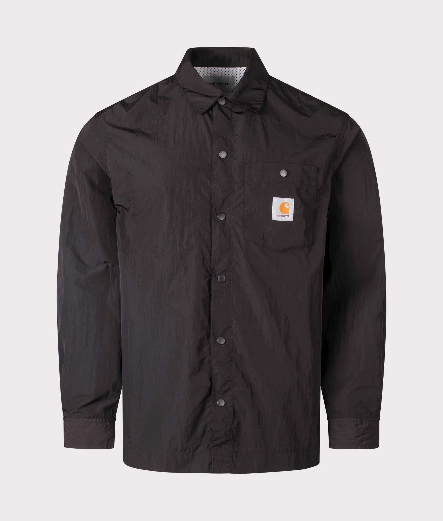 Carhartt WIP Canby Overshirt in Black at EQVVS. Front shot. 