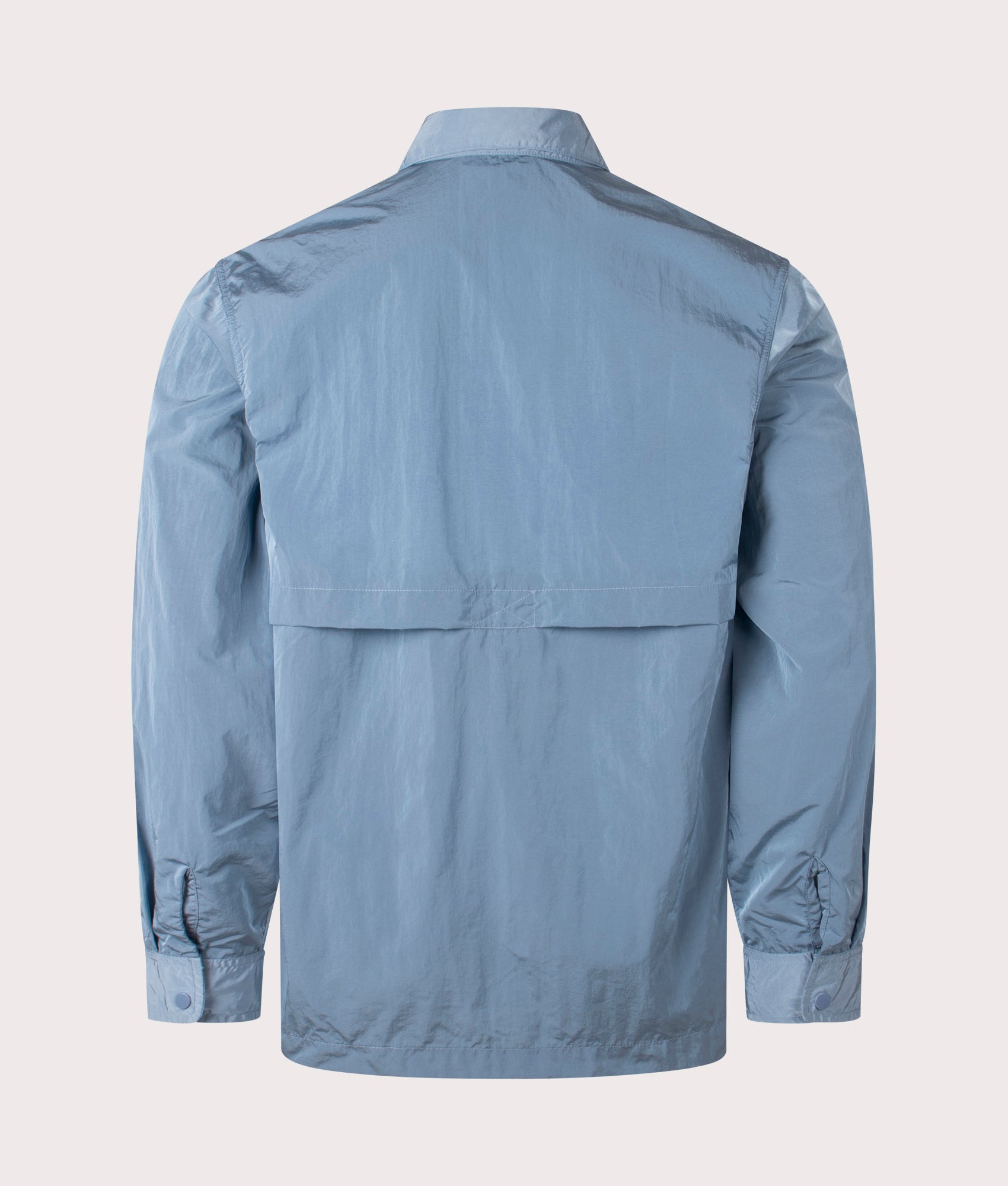 Carhartt WIP Canby Overshirt in Clay Blue/White at EQVVS. Back shot. 