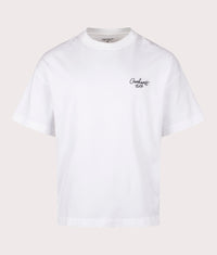 Relaxed Fit Signature Script T-Shirt: 00AXX White/Black 