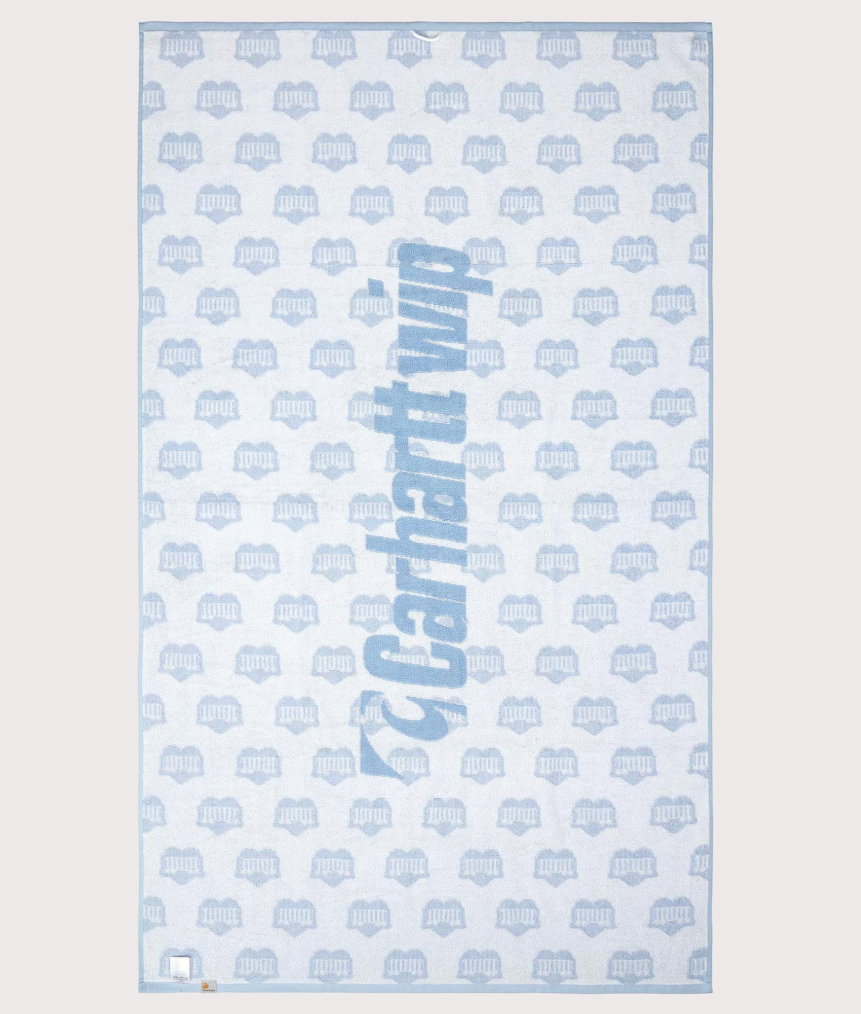 Carharrt WIP  Heart Train Sport Towel Big in Bluebird and White. Shot at EQVVS. Back shot 