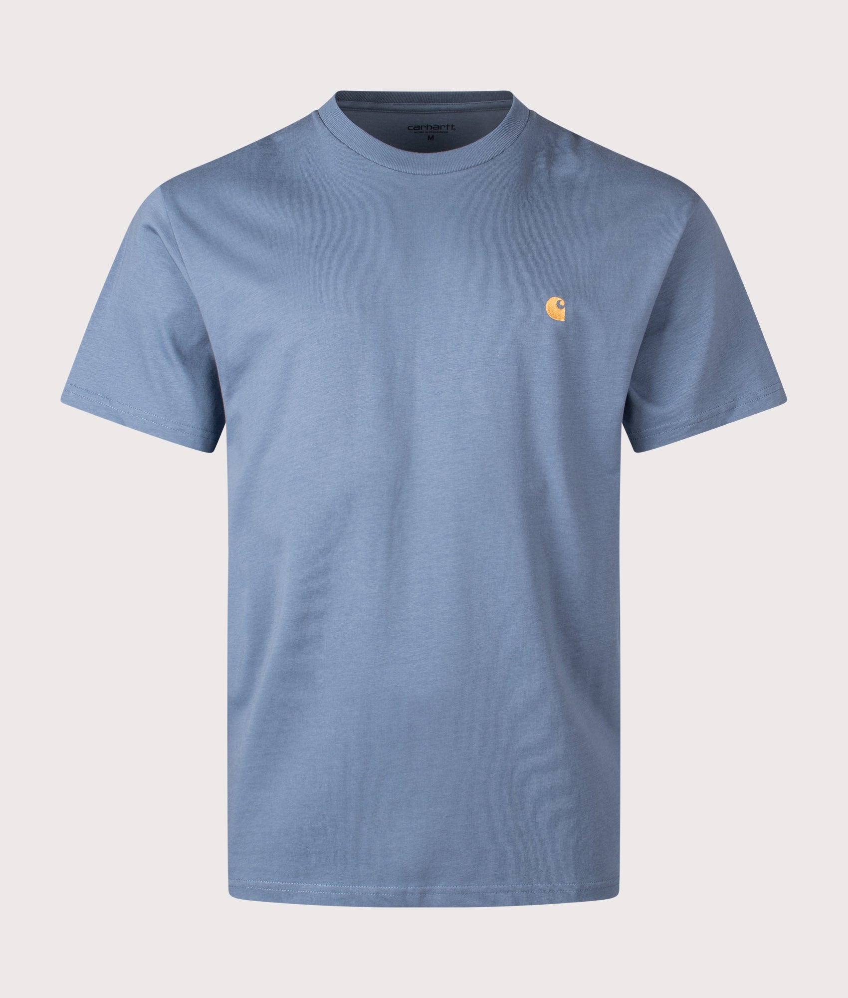 Relaxed Fit Chase T-Shirt in Angelite/Gold | 100% Cotton | Carhartt WIP | EQVVS | Front shot 