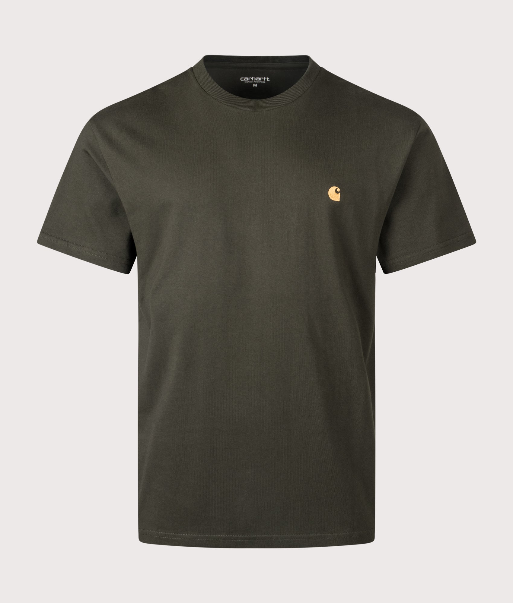 Relaxed Fit Chase T-Shirt in Olive/Gold | 100% Cotton | Carhartt WIP | EQVVS | Front shot 
