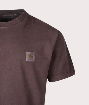 Carhartt WIP Vista T-Shirt in Palisander at EQVVS Menswear. Detail shot.