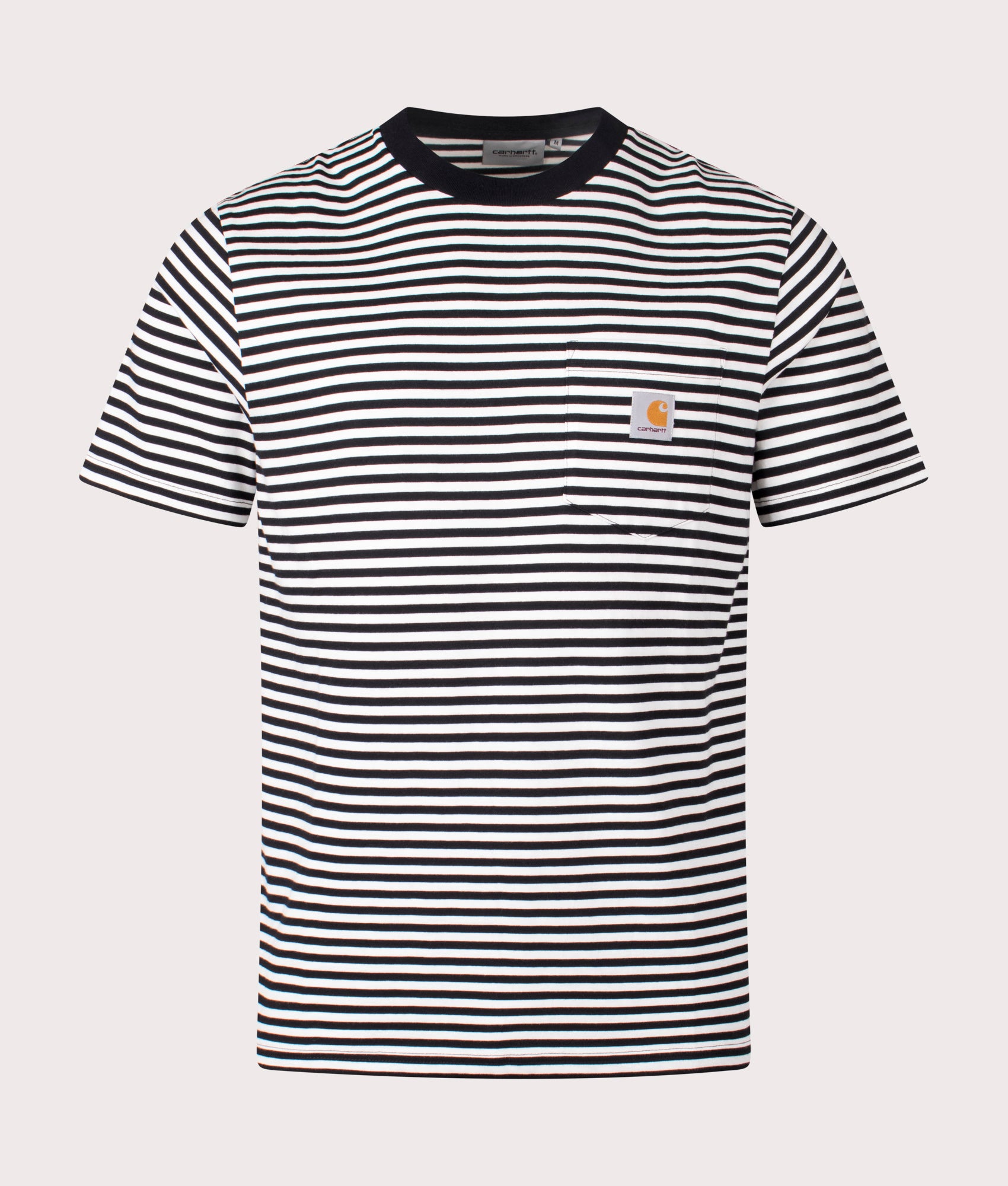 Verner Pocket T-Shirt in Verner Stripe/Black/Wax | 100% Cotton | Carhartt WIP | EQVVS | Front shot 
