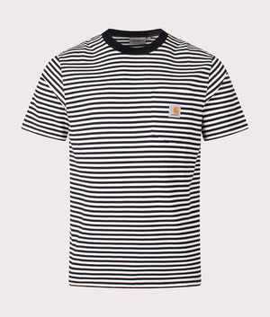 Verner Pocket T-Shirt in Verner Stripe/Black/Wax | 100% Cotton | Carhartt WIP | EQVVS | Front shot 