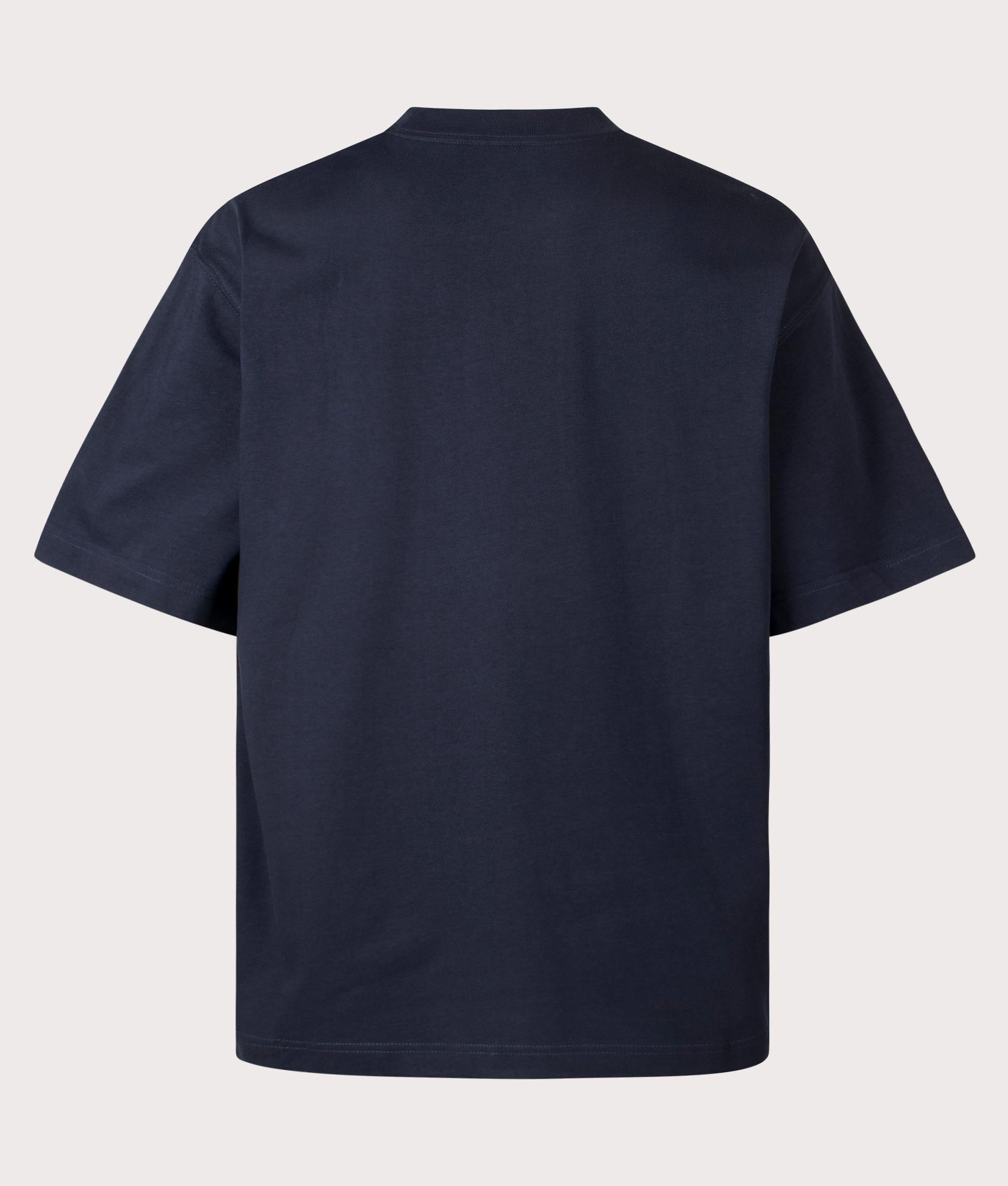 Carhartt WIP Signature Script T-Shirt in Deep Night/Glassy Pink at EQVVS Menswear. Back shot.