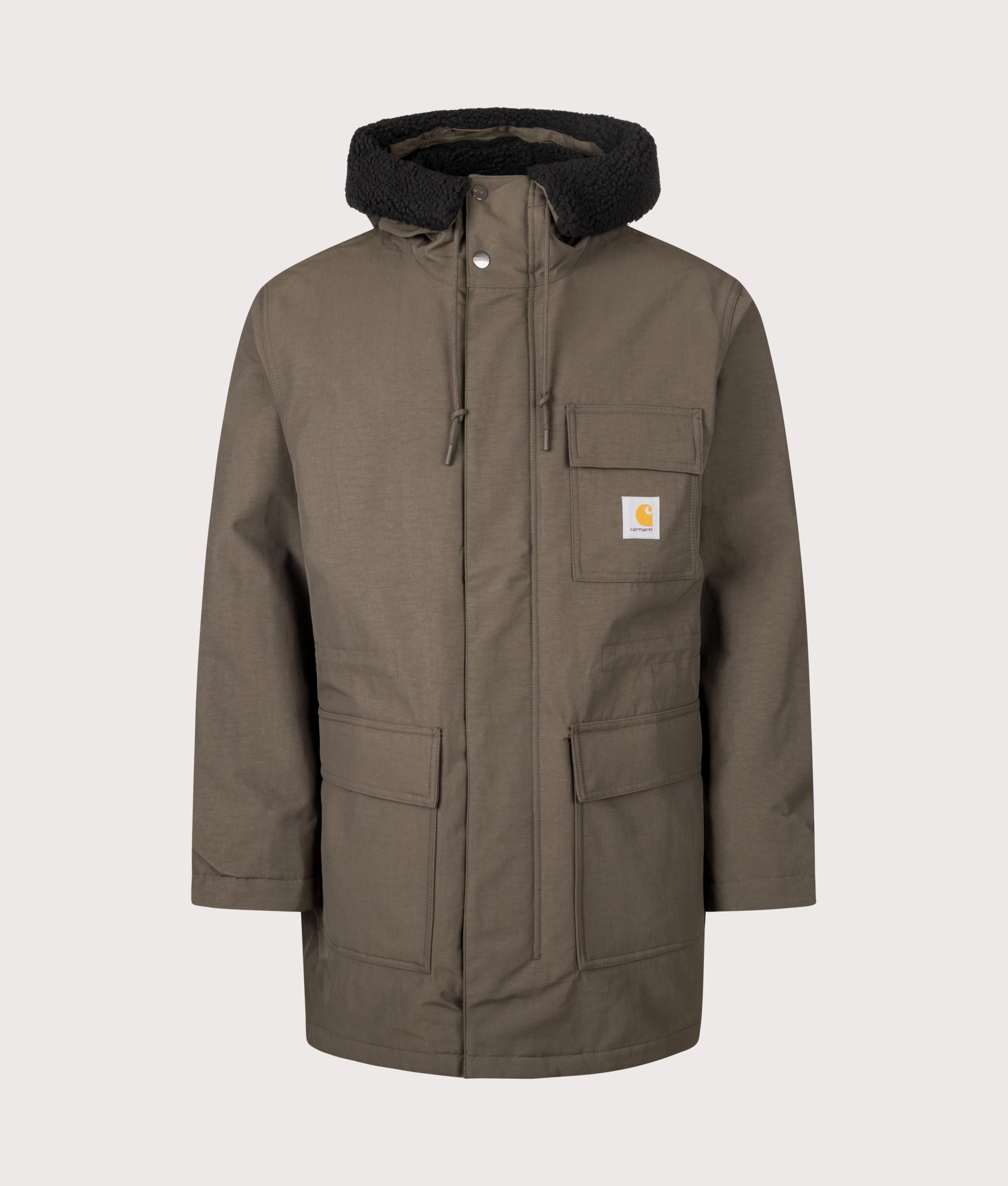 Siberia Parka in Vitola | Carhartt WIP | EQVVS | Front collar down shot 