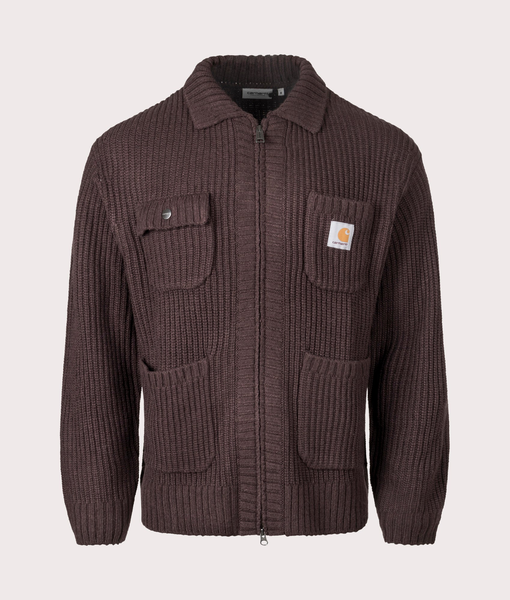 Chore Knit Jacket in Palisander at EQVVS Menswear. Front shot.