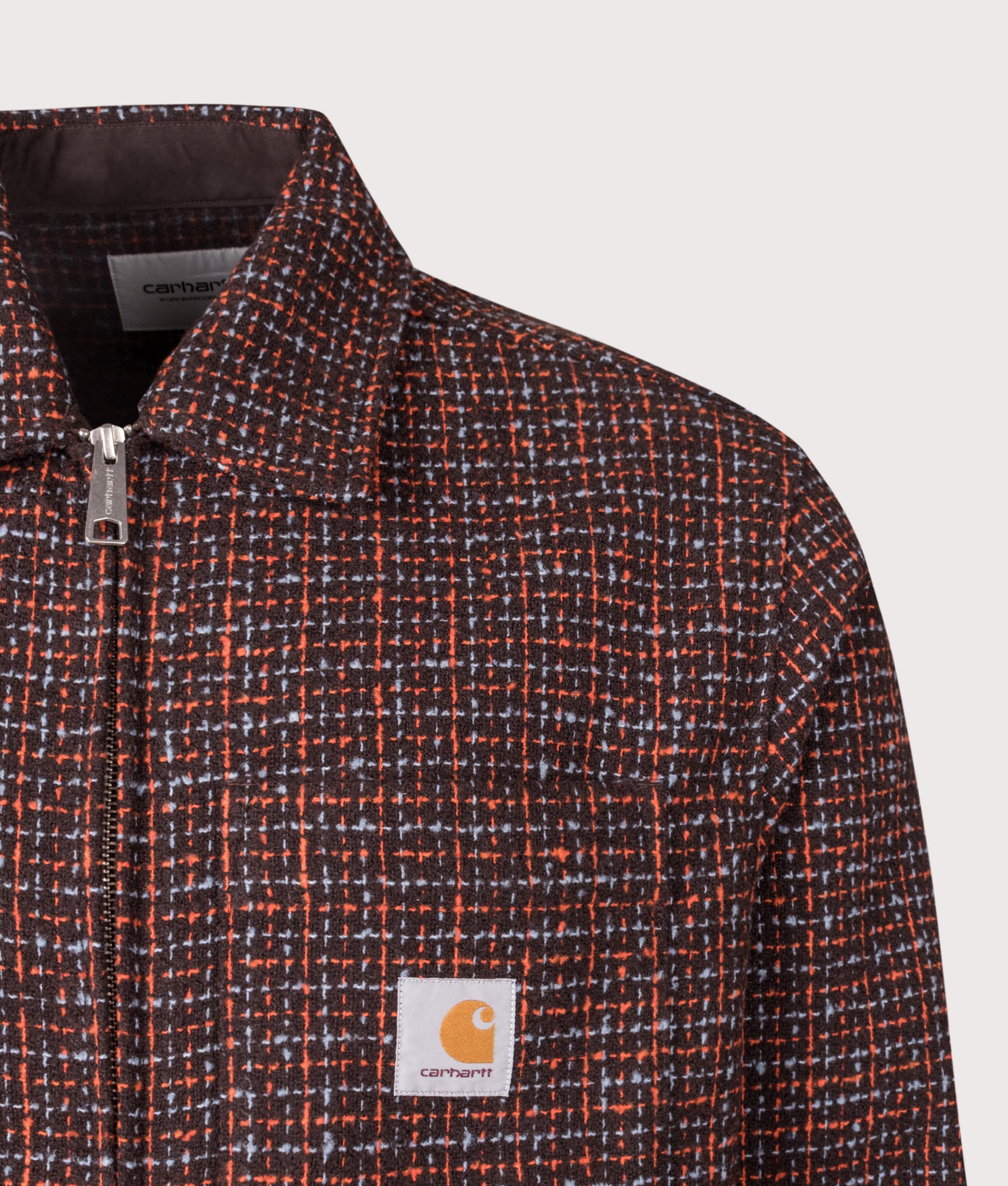 Bellamy Overshirt in Bellamy Check/Tobacco | Carhartt WIP | EQVVS | Front detail shot 