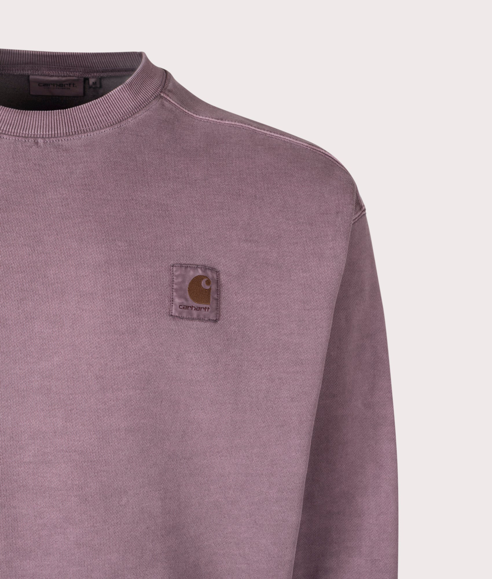 Carhartt WIP Oversized Vista Sweatshirt in Phlox at EQVVS Menswear. Detail shot.