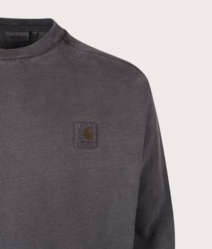 Oversized Vista Sweatshirt by Carhartt WIP in Black. Shot by EQVVS. Detail shot. 