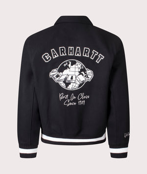 Carhartt WIP World Class Varsity in Black at EQVVS Menswear. Back Shot.