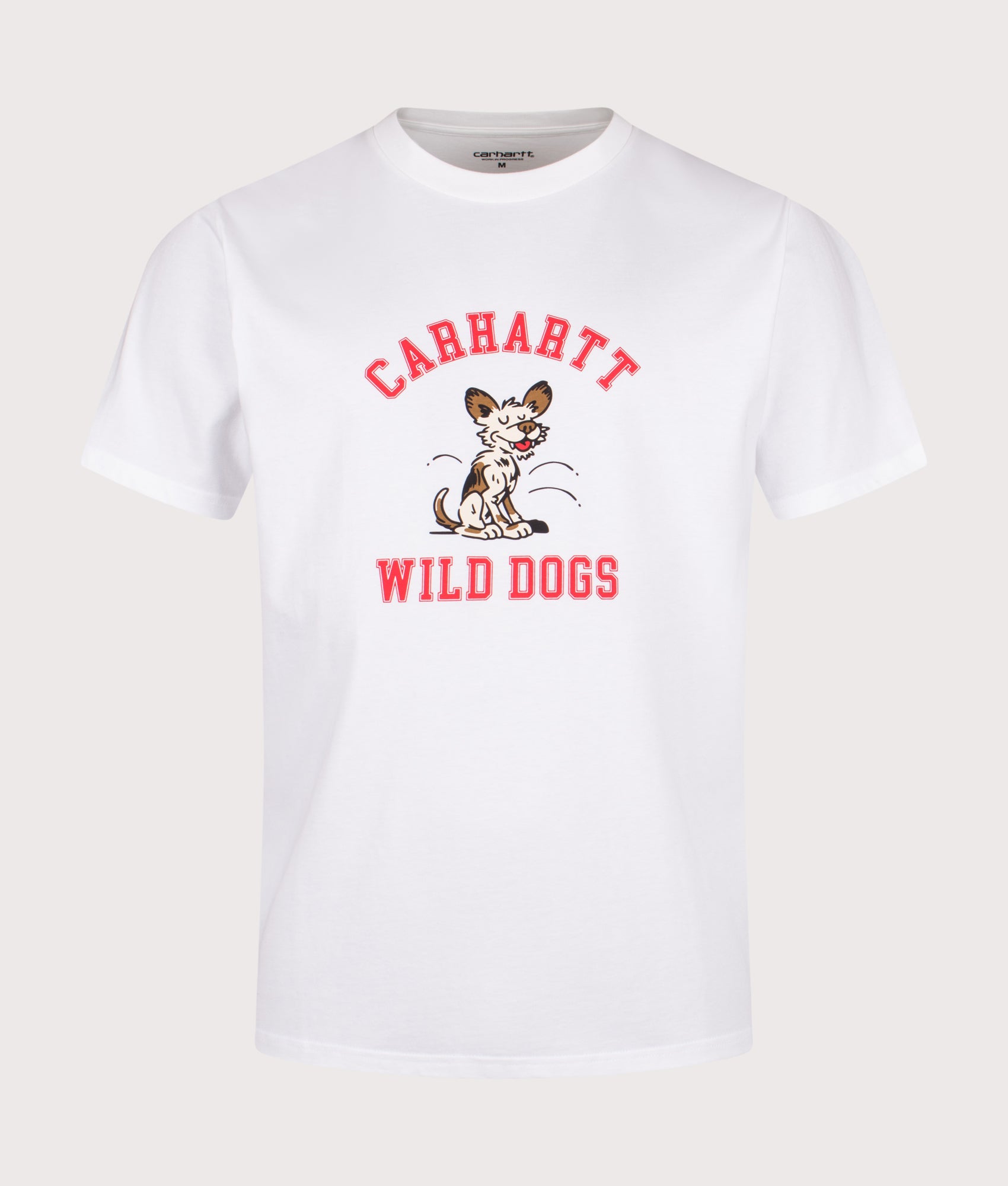 Relaxed Fit Wild Dog T-Shirt in White | 100% Cotton | Carhartt WIP | EQVVS | Front shot 