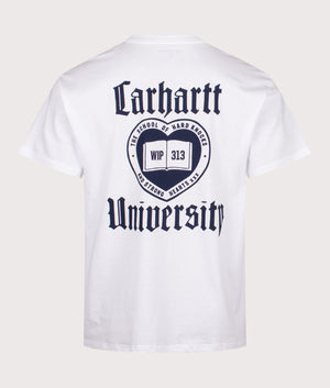 Relaxed Fit Schooling T-Shirt in White. 100% Cotton | Carhartt WIP | EQVVS | Back shot 