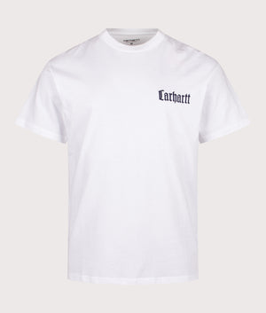 Relaxed Fit Schooling T-Shirt in White. 100% Cotton | Carhartt WIP | EQVVS | Front shot 