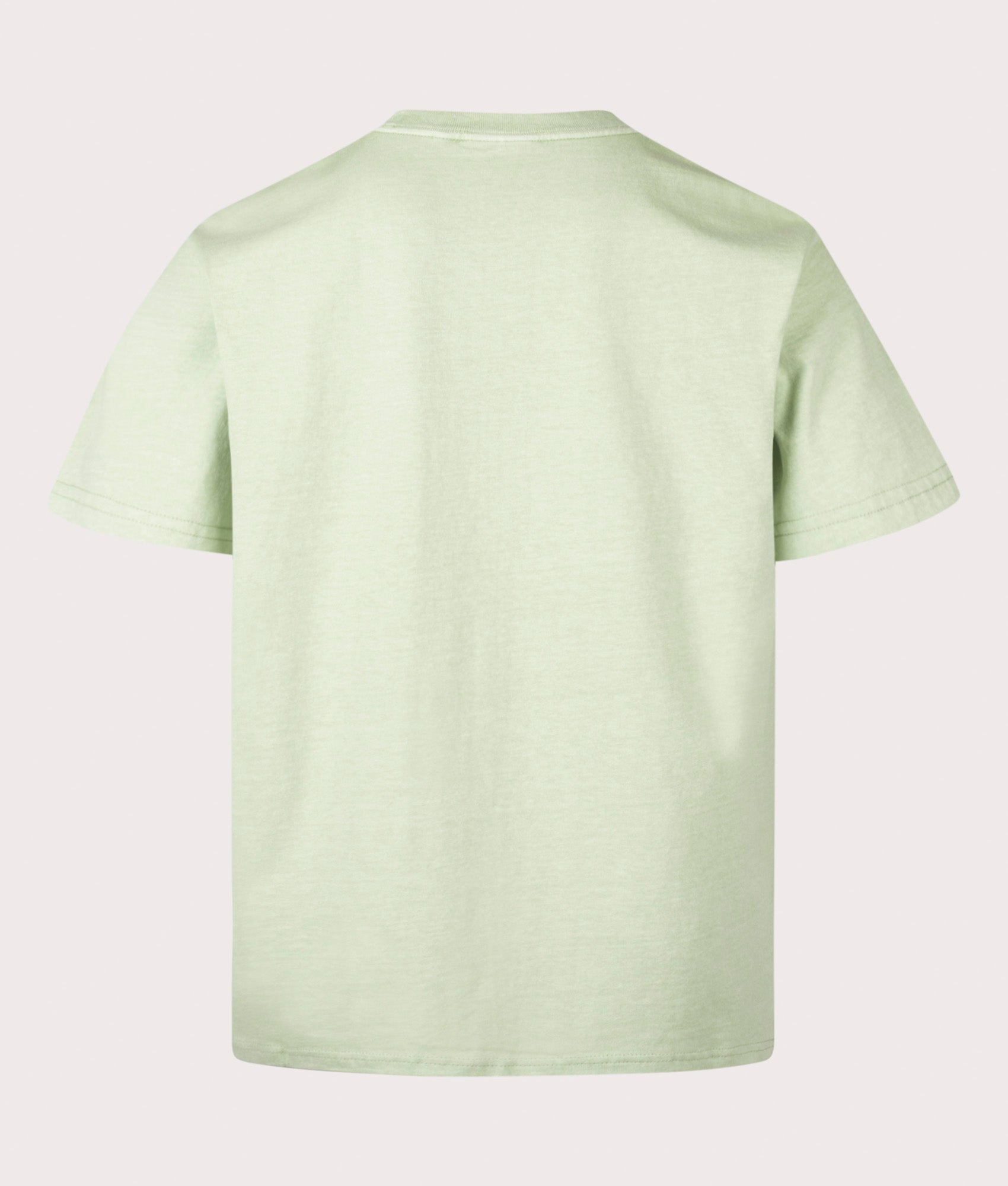 Carhartt WIP Loose Fit Helix Redux T-Shirt in Pale Olive at EQVVS Menswear. Back shot.