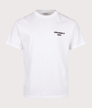 Relaxed Fit Wiptopia T-Shirt in White. 100% Cotton| Carhartt WIP | Shot at EQVVS | Front shot 