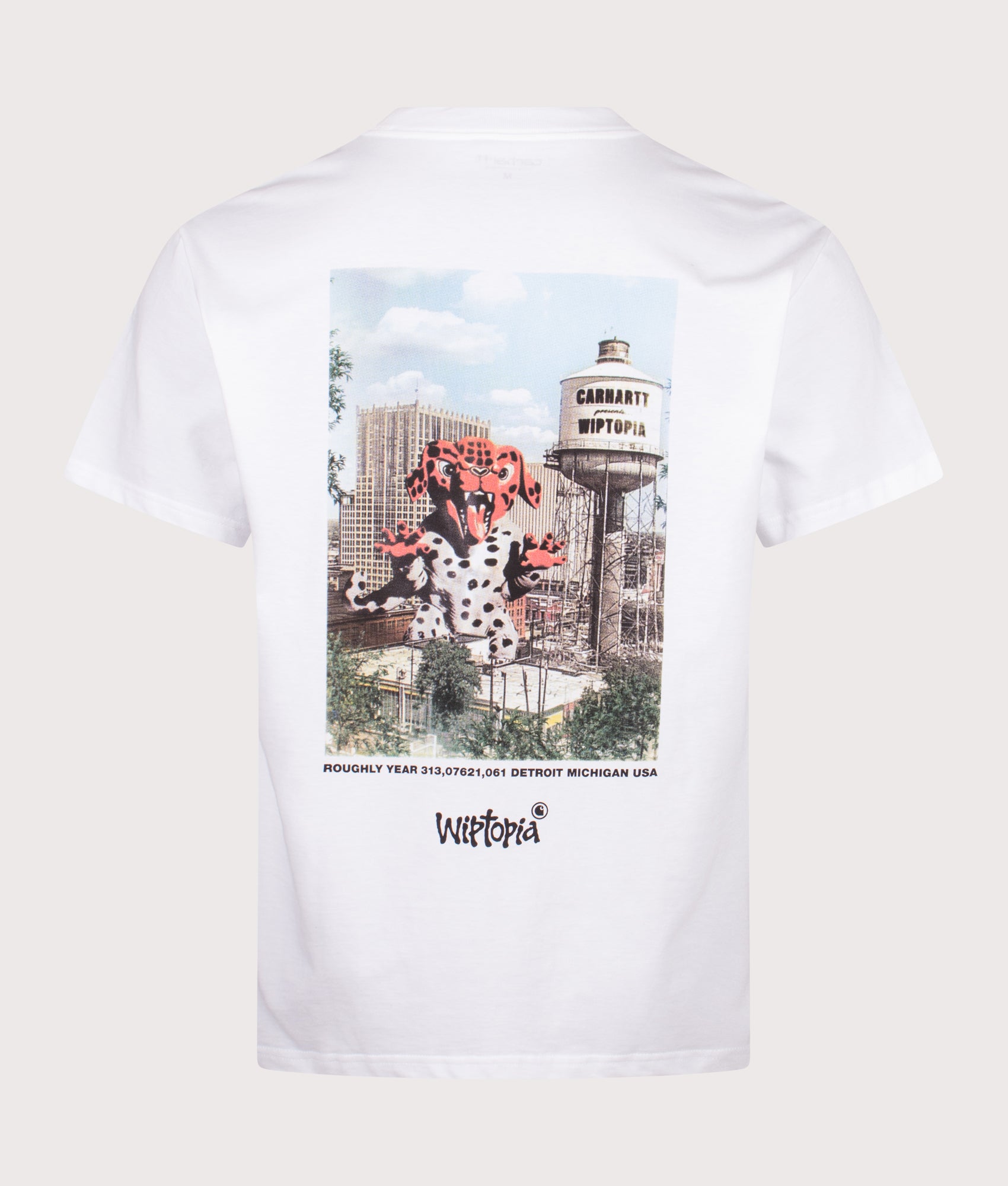 Relaxed Fit Wiptopia T-Shirt in White. 100% Cotton| Carhartt WIP | Shot at EQVVS | Back shot 