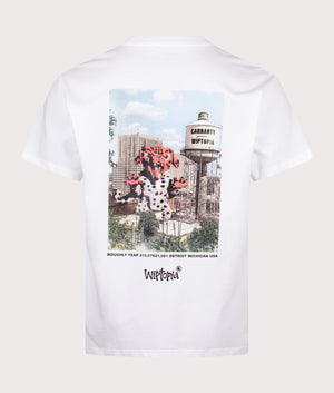 Relaxed Fit Wiptopia T-Shirt in White. 100% Cotton| Carhartt WIP | Shot at EQVVS | Back shot 