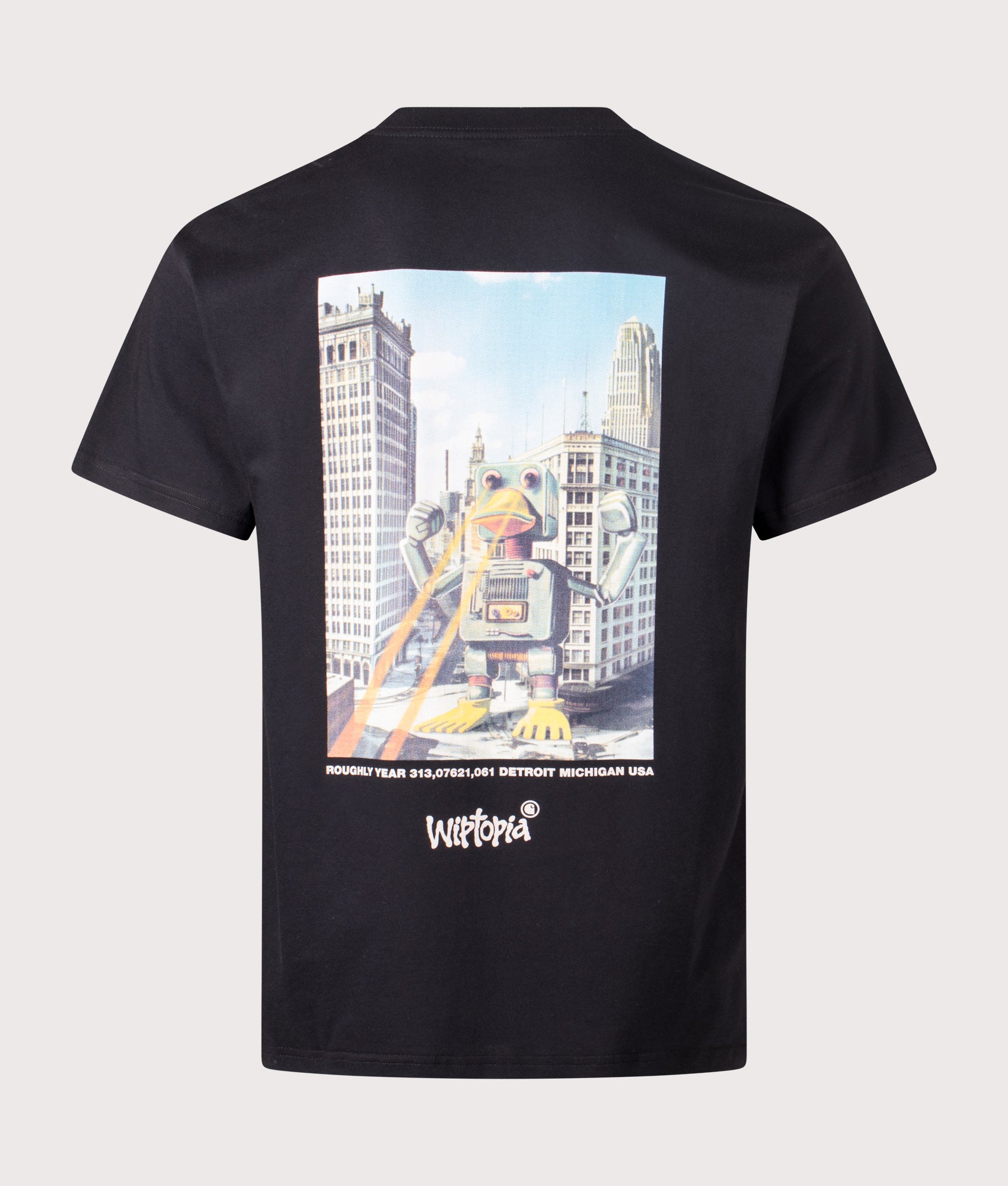 Relaxed Fit Wiptopia T-Shirt in Black. 100% Cotton| Carhartt WIP | Shot at EQVVS | Back print shot