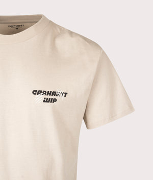 Relaxed Fit Wiptopia T-Shirt in Wall | 100% Cotton | Carhartt WIP | EQVVS | Front detail shot 