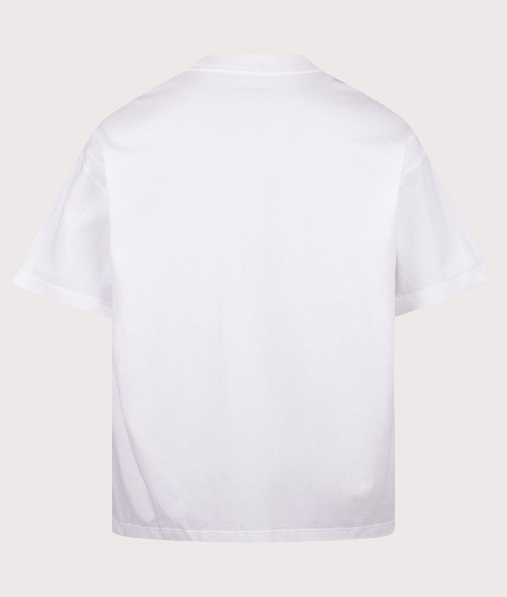 Carhartt WIP Boxy Loose Fit Work Pocket T-Shirt in White at EQVVS Menswear. Back shot.