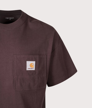 Relaxed Fit Work Pocket T-Shirt in Palisander. 100% Cotton | Carhartt WIP | EQVVS | Front detail shot 