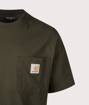 Relaxed Fit Work Pocket T-Shirt in Palisander. 100% Cotton | Carhartt WIP | EQVVS | Front detail shot 
