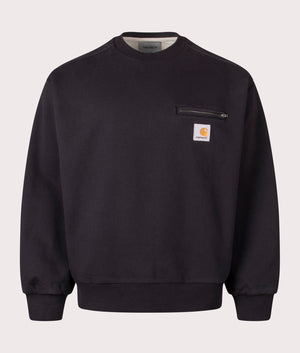 Oversized Detroit Sweatshirt by Carhartt WIP in Black. Shot by EQVVS. Front shot.