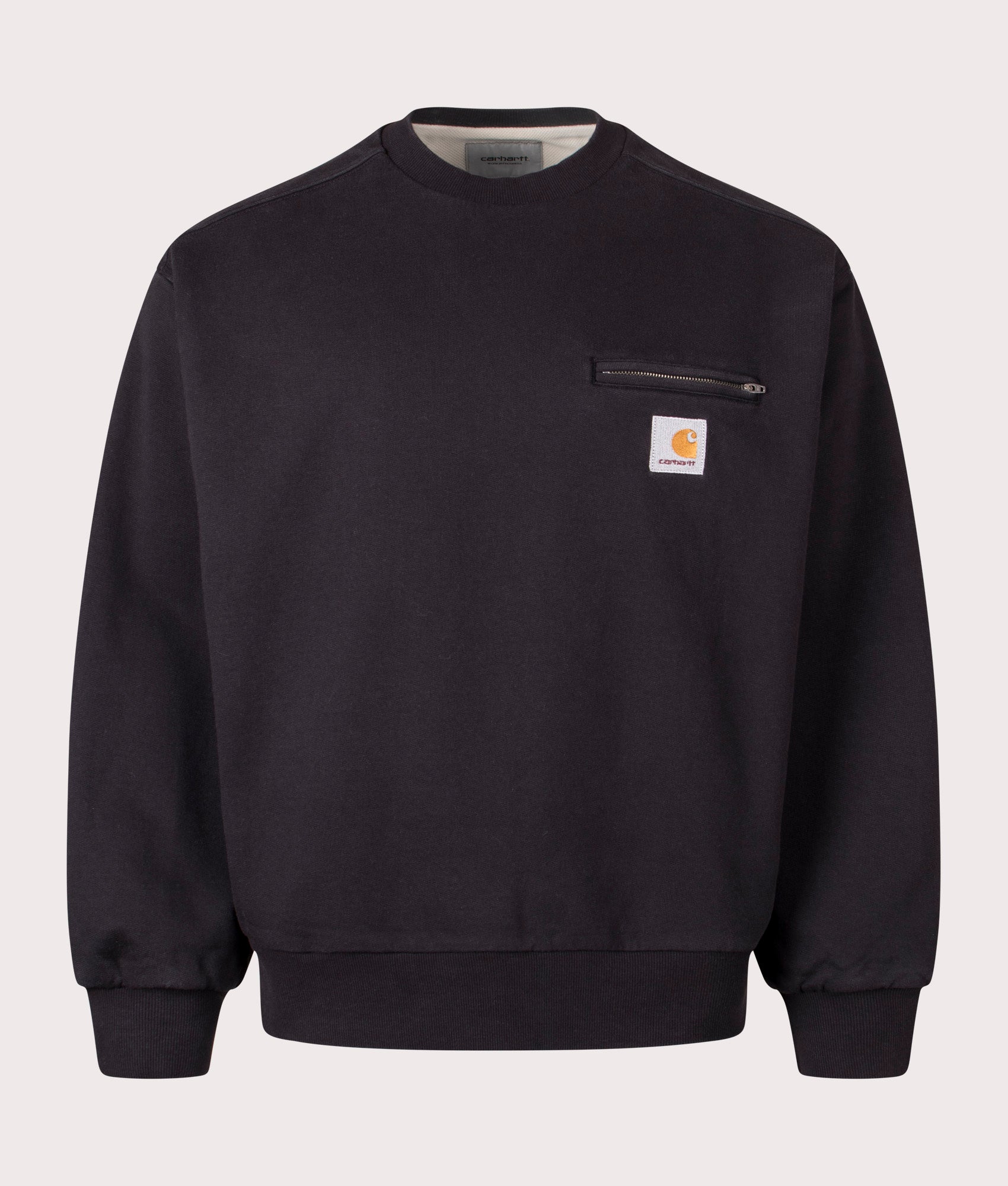 Oversized Detroit Sweatshirt by Carhartt WIP in Black. Shot by EQVVS. Front shot.
