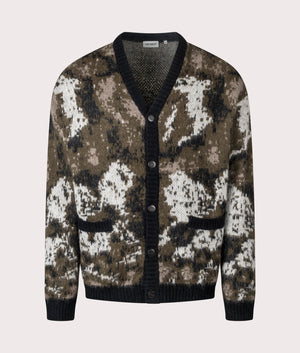 Carhartt WIP Merton Cardigan in Wild Dog Jacquard at EQVVS Menswear. Front Shot.