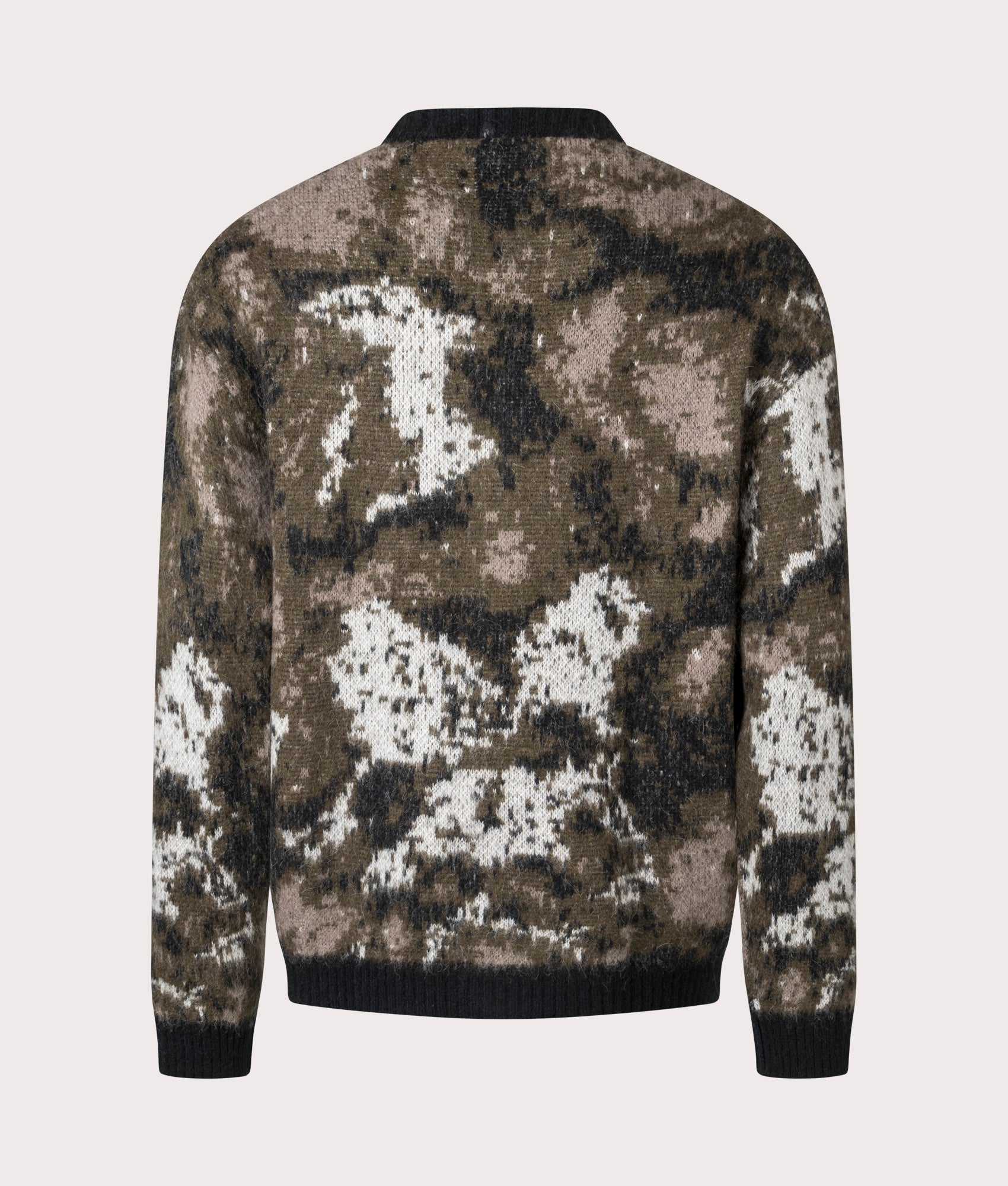 Carhartt WIP Merton Cardigan in Wild Dog Jacquard at EQVVS Menswear. Back Shot