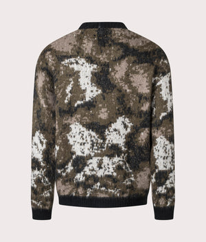 Carhartt WIP Merton Cardigan in Wild Dog Jacquard at EQVVS Menswear. Back Shot