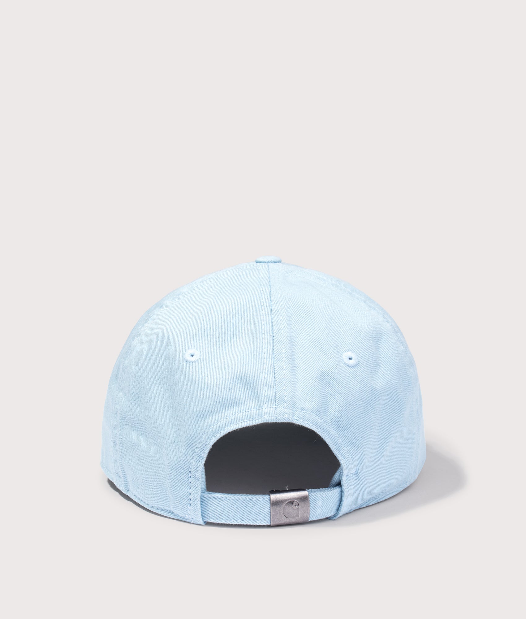 Carhartt WIP Madison Logo Cap in Citadel and Wax at EQVVS Menswear. Back shot.