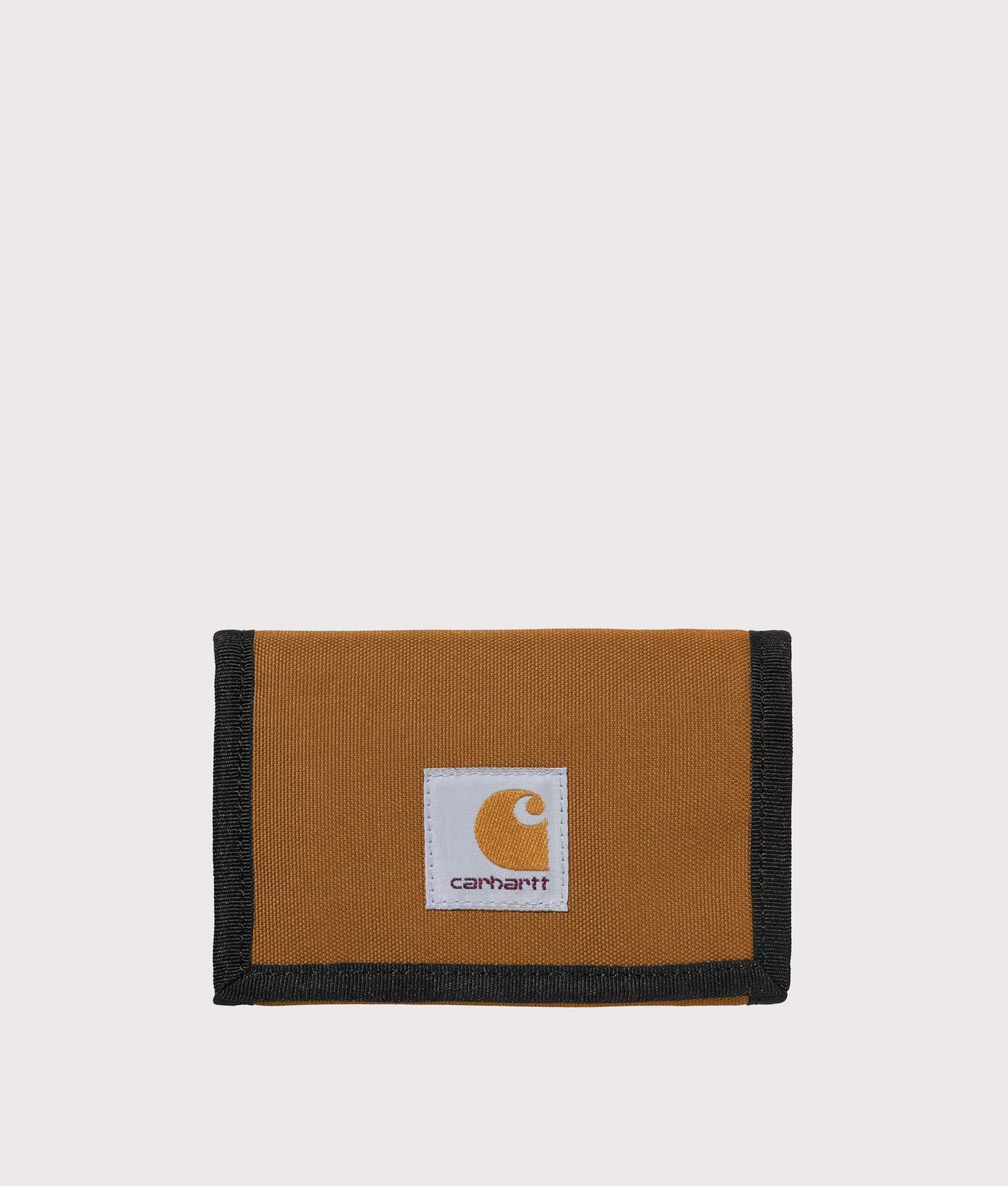 Carhartt WIP Alec Wallet in Hamilton Brown at EQVVS Menswear. Front shot.