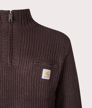 Detroit Quarter Zip Sweatshirt in Palisander | Carhartt WIP | EQVVS | Front detail shot 