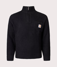 Detroit Quarter Zip Knit: 89XX Black 