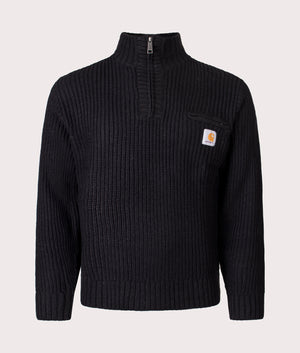 Detroit Quarter Zip Sweatshirt in Black | Carhartt WIP | EQVVS | Front shot 