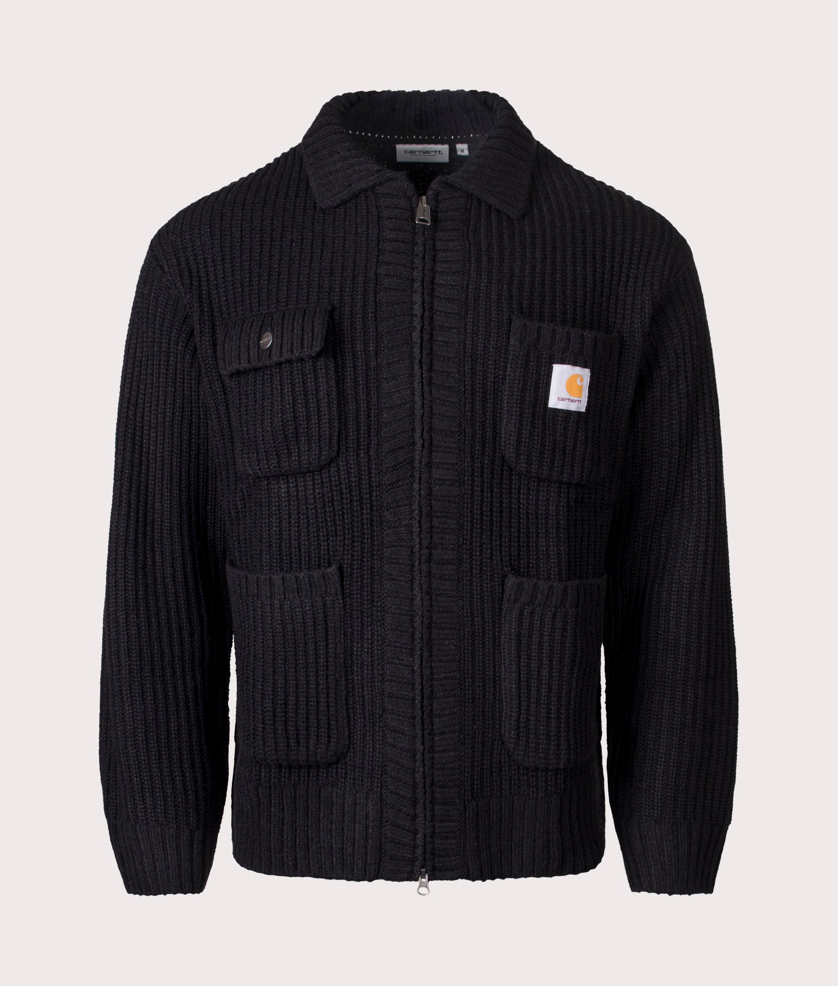 Chore Knit Jacket in Black | Carhartt WIP | EQVVS | Front shot 