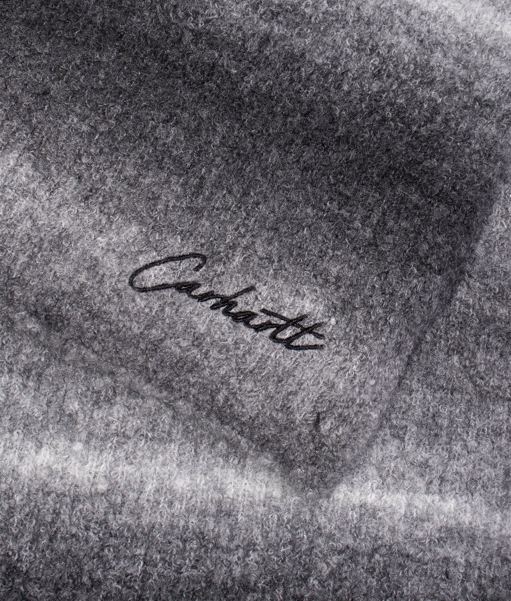 Tony Stripe Jacquard Scarf in Black | Carhartt WIP | EQVVS | Front detail shot 