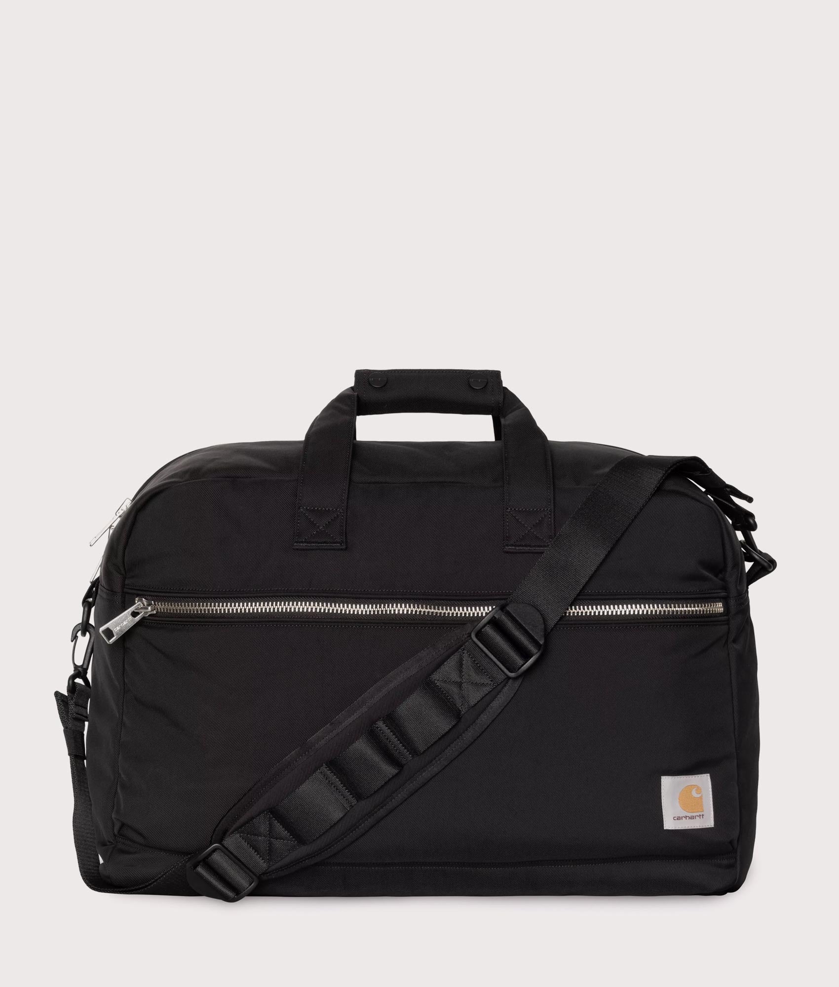 Carhartt WIP Leroy Weekend Bag in Black at EQVVS Menswear. Front shot.