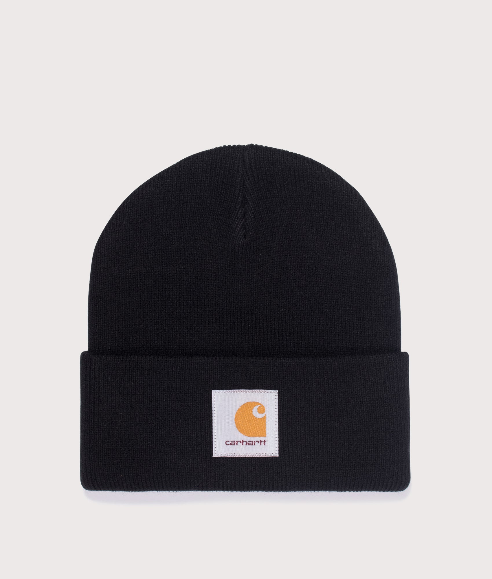Carhartt WIP Schooling Beanie in Black and Wax at EQVVS Menswear. Back shot.