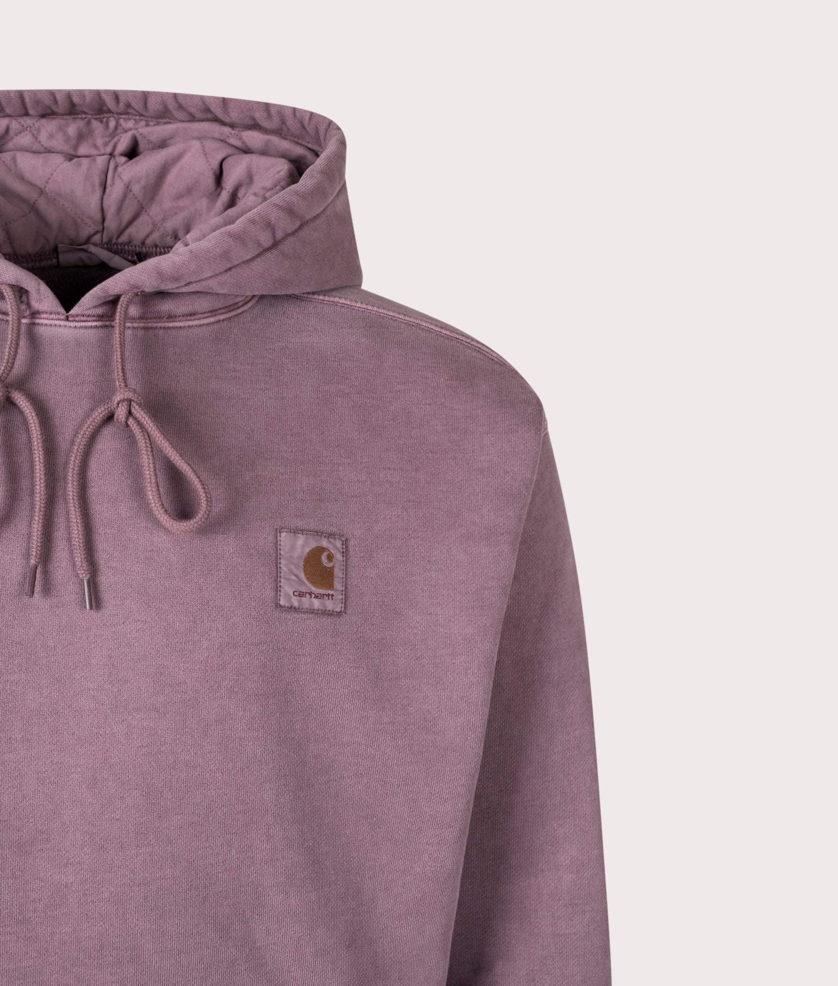 Carhartt WIP Oversized Hooded Vista Sweatshirt from in Phlox at EQVVS Menswear. Detail shot.